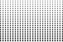 Black White Pop Art Background With Halftone Stars. Vector Illustration.