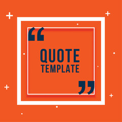 Wall Mural - quote message frame in orange background with text space