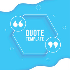 Wall Mural - hexagon quote box template on blue background