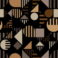 Canvas Print - seamless pattern with abstract geometric shapes	