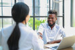© ty - HR conducts job interviews with successful candidates for a vacant position.