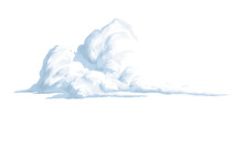 Bright Big White Cloud Hand Drawn Illustration Isolated PNG	
