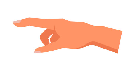 Poster - Pointing finger showing direction, isolated hand gesture. Nonverbal communication, language of signs. Choosing with index, giving course. Vector in flat style