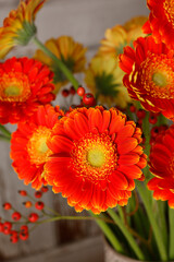 Fotomurales - Bouquet of orange gerbera daisies.
