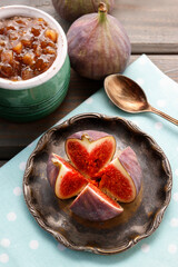 Sticker - A fig fruits on the table.