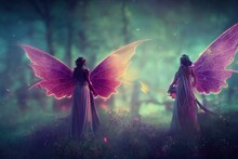 Illustration Of Fairies With Mythical Wings