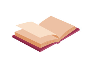 Aufkleber - Book in hardcover with open pages, isolated publication. Literature of fiction, leisure time or hobby, activities. Learning and education. Vector in flat cartoon style
