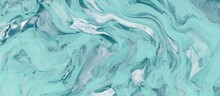 Blue Water Background - Abstract Painting Of Liquids Swirling Into Each Other