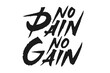 No pain no gain vector lettering