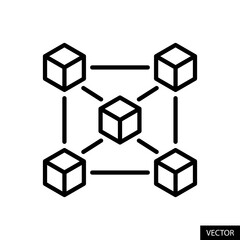 Aufkleber - blockchain vector icon in line style design for website, app, ui, isolated on white background. edit