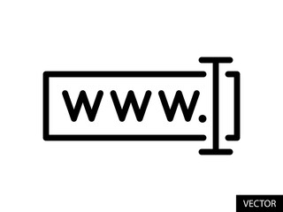 Fototapete - enter url, type website name vector icon in line style design for website, app, ui, isolated on whit