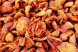 close-up organic dried apricots,healthy apricots dried in the sun,healthy dried fruit,