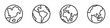 © Frank - Conjunto de iconos de planeta tierra. Cuerpo celeste, astro. Concepto de mundo. Colección de planeta tierra. ilustración vectorial