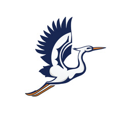 Wall Mural - flying stork simple vector silhouette