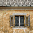 old window with shutters, architectural detail