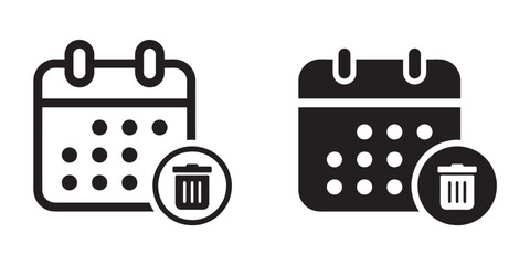 Aufkleber - ofvs157 outlinefilledvectorsign ofvs - calendar delete trashcan vector icon . isolated transparent .
