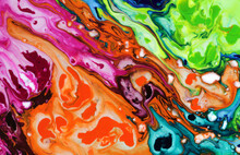 Flow Marble Texture. Art Abstract Color Horizontal Background. Acrylic Pour Colors.