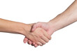 © clsdesign - Isolated casual handshake between a man and a woman