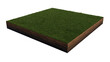 3d rendering image of grass field island on transparent background