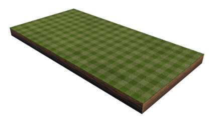 Wall Mural - 3d rendering image of grass field island on transparent background