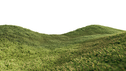a 3d rendering image of grassed hill nature scenery