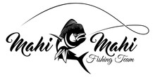 Mahi Mahi Fish Fishing Logo Isolated Background. Modern Vintage Rustic Logo Design. Great To Use As Your Any Fishing Company Logo And Brand