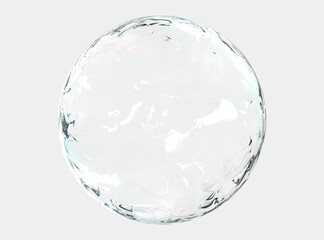 Ice ball isolated on white background with clipping path. Abstract sphere glossy geometric object for food and drink.