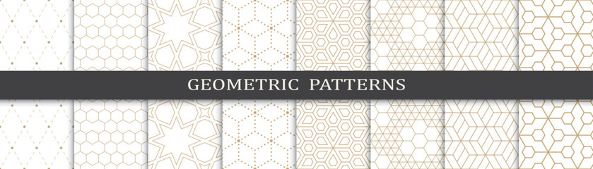 Set of arabic seamless patterns. Asian geometric traditional design islamic pattern. Seamless arabic ramadan pattern.