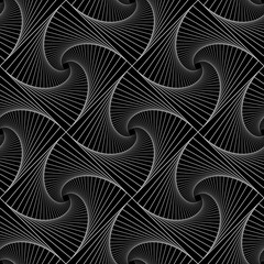 Sticker - Seamless pattern of monochrome fractal curves. Fractals. Background of fractals. Background in shades of gray. Seamless pattern in shades of gray.