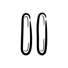 Leinwandbilder - Pause icon for music and video, hand drawn. Stop playback button in doodle style. A simple doodle drawing scheme. vector illustration.