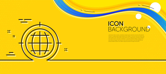 Aufkleber - Seo target line icon. Abstract yellow background. Search engine optimization sign. Internet symbol. Minimal seo internet line icon. Wave banner concept. Vector