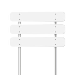 Wall Mural - road, traffic sign. highway signboard on a chrome metal pole. blank white board with place for text.