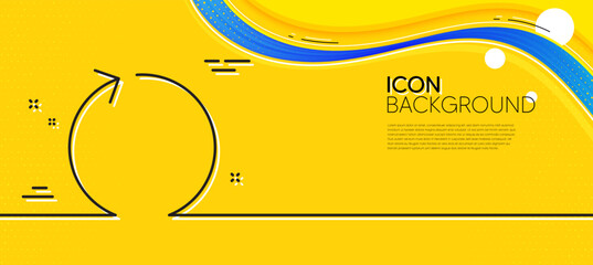 Aufkleber - Loop arrow line icon. Abstract yellow background. Refresh Arrowhead symbol. Navigation pointer sign. Minimal loop line icon. Wave banner concept. Vector