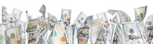 Transparent PNG Of Several Fallen $100 Bills At Base Of Image.
