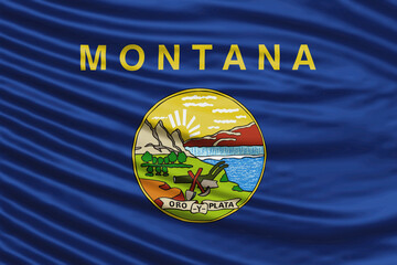 Montana state Flag Wave Close Up, Montana flag