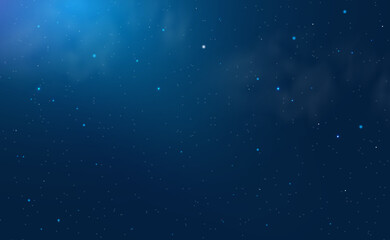 Night starry sky, dark blue space background with stars. Vector illustration