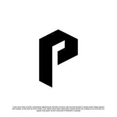 Wall Mural - Creative letter P logo with negative space template vector