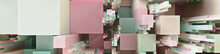 Multicolored 3D Block Background. Tech Wallpaper With Pastel Colors. 3D Render 