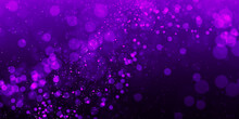Abstract Blurred Purple Particles. Luxury Background With Glitter Falling Purple Particles.