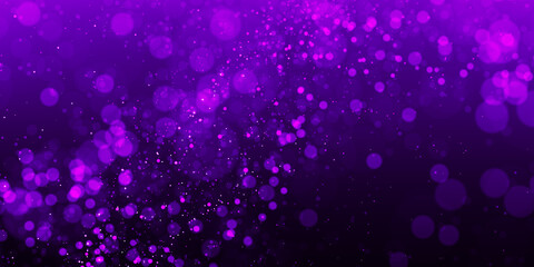 Poster - Abstract blurred purple particles. Luxury background with glitter falling purple particles.