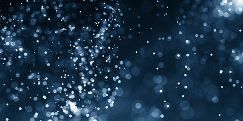 Poster - Abstract particle background. Blue dots background. Dust particles. abstract background with blue particles on black. Glowing magical lights, sparkling glittering effect.