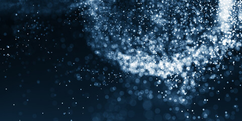 Poster - Abstract particle background. Blue dots background. Dust particles. abstract background with blue particles on black. Glowing magical lights, sparkling glittering effect.