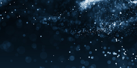 Poster - Abstract particle background. Blue dots background. Dust particles. abstract background with blue particles on black. Glowing magical lights, sparkling glittering effect.