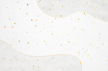 Simple Grunge Textured Japanese " Washi" Paper Background. Abstract Wavy Cloud Pattern With Gold Glistering Snow.