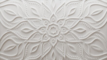 Diwali Celebration Wallpaper, With White 3D Decorative Pattern. 3D Render.