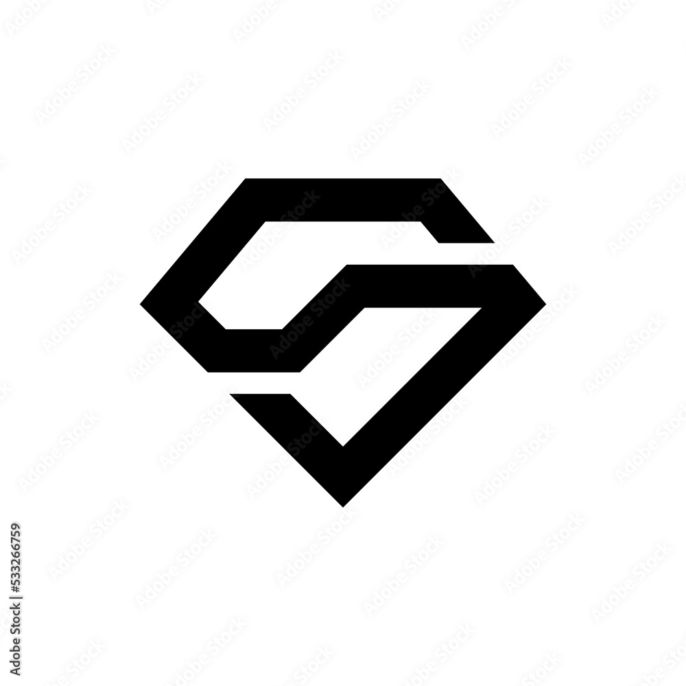 Letter S Diamond Logo Template Vector Illustration Isolated in Black ...