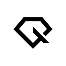 Letter Q Diamond Logo Template Vector Illustration Isolated In Black White Background