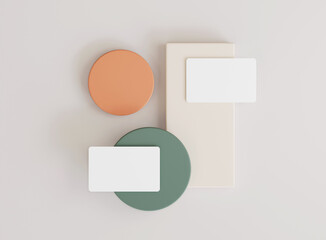 Poster - 3d business card with geometric shape elements. mockup scene. template for branding identity. 3d ren