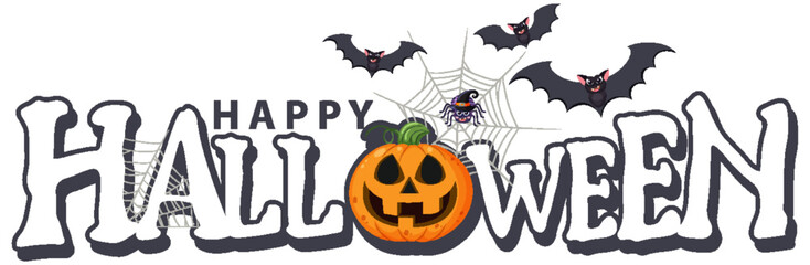 Wall Mural - Happy Halloween Text Logo