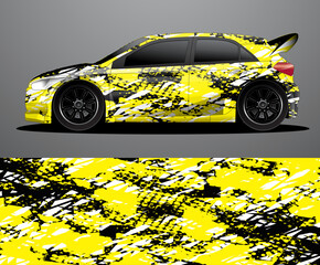 rally car decal graphic wrap vector, abstract background